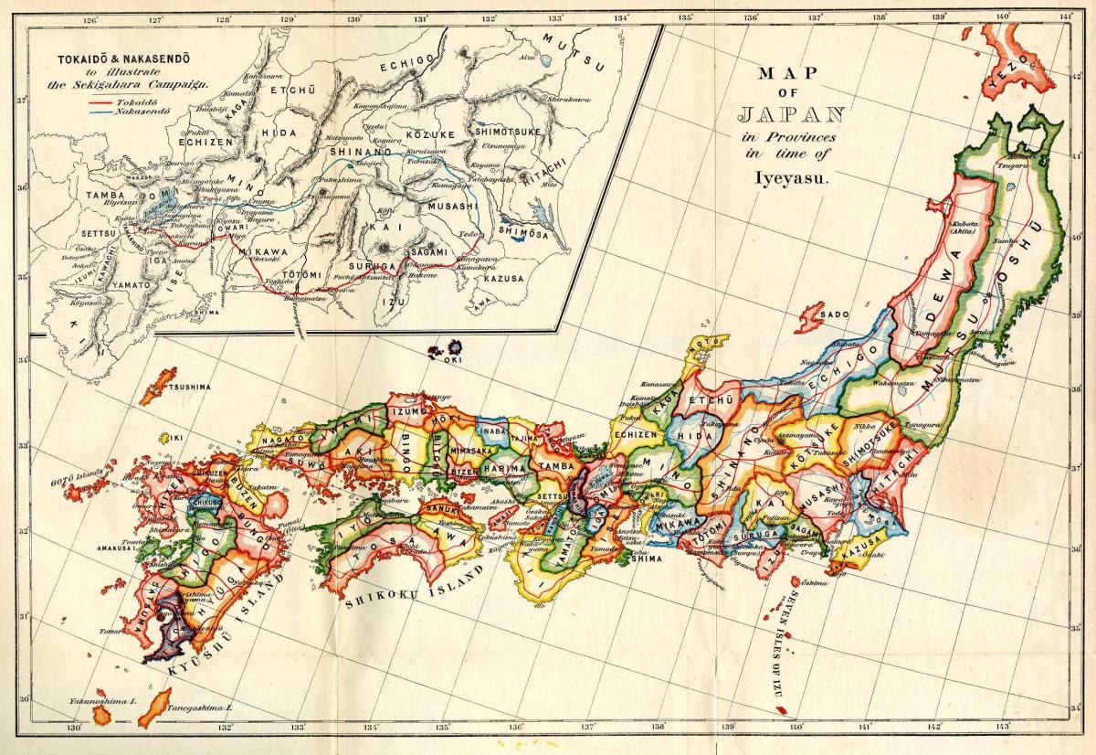Mapa histórico do Japão